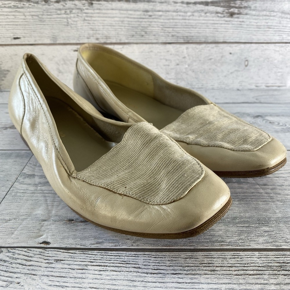 Enzo Angiolini Liberty Shoes Womens 6.5 M Tan Leather Loafers Grannycore Flats